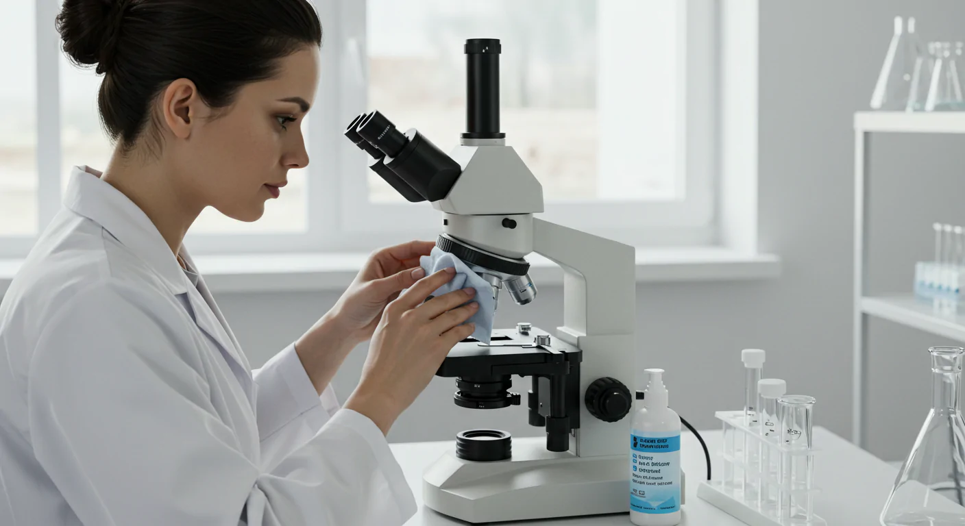 How to clean the microscope lens