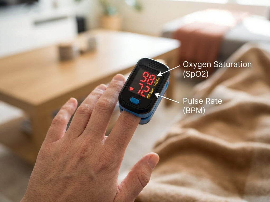 what are the 2 readings on a pulse oximeter